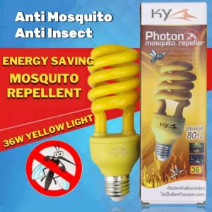Anti Mosquito Yellow Light E27 36W / Mentol Lampu Halau Nyamuk / E27 Repellent Lamp Light Bulb