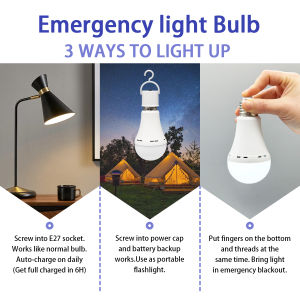 LED Rechargeable Bulb Light E27 7W 1500mAh Emergency Bulb 220V 110V for Home Power Outdoor Camping Failure Porch Garden Lamp