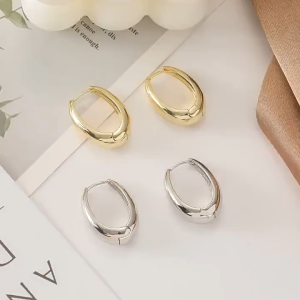 Geometric Ear Buckle Hoop Earrings for Women Girl Oval Waterdrop Earrings Fashion New Jewelry Friend Gift Party Daily Life Earring Accessories
