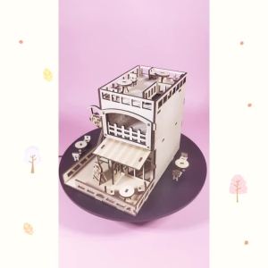 DIY Coffee House Exquisite Miniature Model Creative Gift Ingeniously Designed Inspiration for Unique Presents 3D Wooden Puzzle