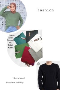 kaos knit rib lengan oanjang pria wanita kaos knit rajut premium tangan panjang / kaos rib katun /kaos atasan pria wanita