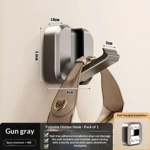 New Foldable Wall Hook Punch-free Hidden Door Key Hooks Towel Hanging Rack Kitchen Bathroom Towel Hanger Coat Clothes Hooks