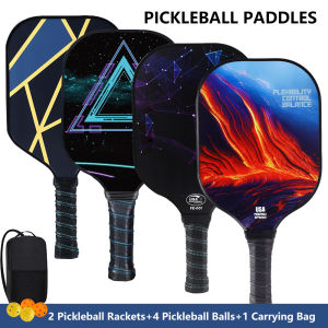 Pickleball Paddles Pickle Paddles Rackets Set Pickleball Balls For Men Women Racquet Fiberglass Surface Pickleball Set with 2 Pickleball Rackets4 Pickleball Balls1 Carrying Bag