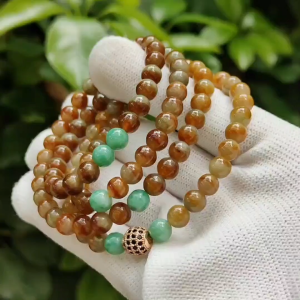Earth Element Jadeite Galaxy 🪨- Natural Type A Necklace - Wealth Vortex (Sku: bracelet54)