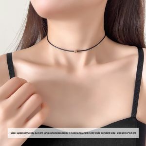 Elegant Black Lace Necklace Womens Choker Clavicle Chain Neck Accessory Fresh out Fashion Jewelry Korean Style Spring Summer
