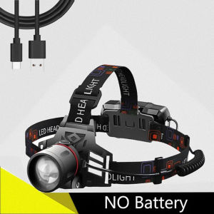 Đèn Pha LED Ánh Sáng Đỏ 3 Chế Độ Có Thể Thu Phóng Kèm Pin 18650 Dùng Cho Câu Cá Cắm Trại Săn Bắn - Đèn Pin Đeo Đầu