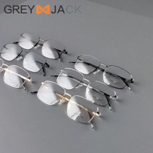 Grey Jack Frame Kacamata Clip ON Free 3 Lens Polarized Bentuk Kotak Metal Ringan Bisa Minus Antiradiasi/Blueray/Photocromic/Bluecromic 80008