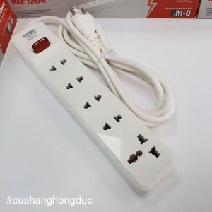 Ổ cắm điện 5 lỗ 2200W lõi sứ có dây và công tắc 5M2 SOPOKA