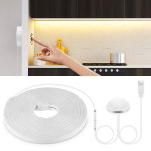Dimmable USB LED Under Cabinet Kitchen Lights 5V Neon Light Strip With Penetrating Wooden Touch Sensor Switch & Remote Control