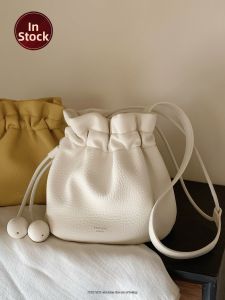 CHIO‘2ND | Lichee Pattern Soft Leather Barrel Bag Cross-body Shoulder Style