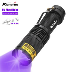 Alonefire SK68uv Black Light 395/365nm Zoom Mini Led UV Flashlight Detection Light Lamp