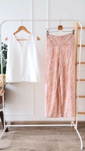 ONE SET BATIK MODERN SATIN TOP KULOT BATIK BASIC PREMIUM WANITA SLEEVELESS