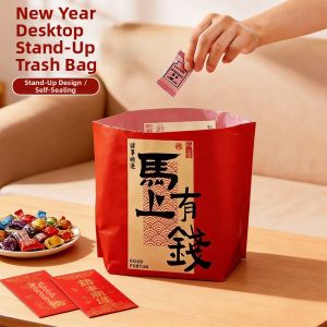 HALEXIONG | Self-standing Trash Bag Thick Self-adhesive Closure Waste Bag