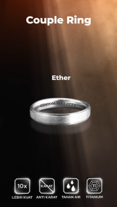 Emrys Simple Ring ETHER Real Titanium Anti Karat Cincin Titanium Pria Wanita