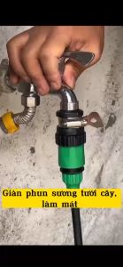 Trọn bộ 10 béc phun sương nhựa hoặc đồng chỉnh dc lưu lượng ống 10-12mm + đầy đủ phụ kiện kêt nối với vòi nước ren 21-27