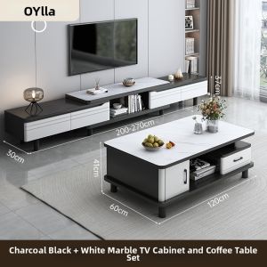 OYIla | Extendable Modern Simple Living Room TV Cabinet Coffee Table Combo