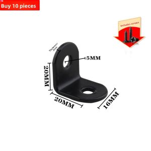 FULAIAN | Heavy-Duty Black Stainless Steel 90 Degree L Bracket Furniture Connector