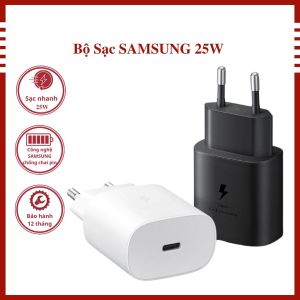 Cốc Củ 25W Sạc Siêu Nhanh Chuẩn C to C Dùng Cho Samsung Có Hai Màu Trắng Đen - Bảo Hành 1 Đổi 1 - Happy Shop