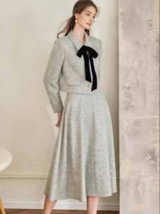 Roey s house | French Style Chic Gray Womens Fall Two-Piece Suit