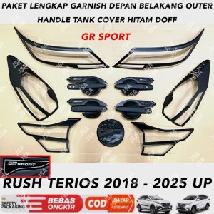 Paket Garnish Depan Belakang Outer Handle Tank Cover Rush Terios GR SPORT 2018 2023 2024 2025 Hitam Doff .