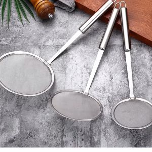 Fat Skimmer Spoon Stainless Steel Cooking Skimmer Kitchenware Cooking Skimmer For Kitchen Frying