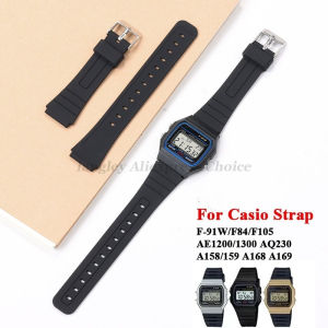 Silicone Watch Strap for CASIO F91W W-800H 18mm for W800H SGW400 F91W F84 F105/108 A158/168 AE1200/1300 Soft Men Wrist Bracelets