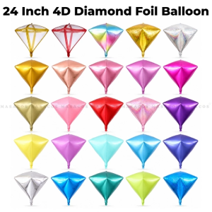 24 Inch 4D Diamond Foil Balloon Belon Foil Berlian 4D 24 Inci