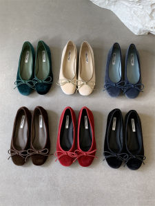 French Style Flat Shoes Red Shallow Opening