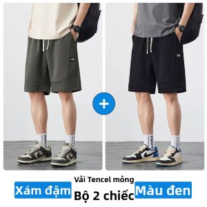 TUCANO | Quần Shorts Cotton Rộng Thoáng Màu Xám Phù Hợp Mùa Hè