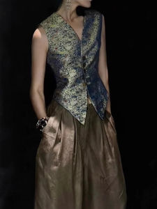 Fashionable Chinese Style Womens Jacket Vest Thin New Arrival Spring V-Neck Polyester Fiber Trendy And Stylish Waistcoat