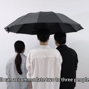 【SKIT】125cm Super Large Manual Reverse Folding Umbrella Inverted Design Fold Windproof Waterproof Manual Open Close Anti UV Coating Protection Three Folded Extra Large Reverse Umbrella Manual Car Reverse Umbrella Light Weight Dual Use Sunscreen Sunshade