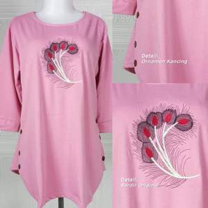 Eurigo - Mivera Atasan Blouse Wanita Kaos Bordir Babyterry Premium / 317-6379