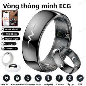Nhẫn Thông Minh ECG Theo Dõi Nhịp Tim Huyết Áp Oxy Chống Nước Dành Cho Thể Thao Tập Luyện Có Chức Năng Theo Dõi Giấc Ngủ Vỏ Thép