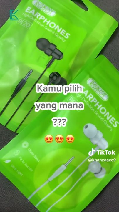 Cod Headset Robot Re Wired Earphone Bass Android Iphone Garansi Tahun Warna Putih Lazada