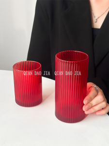 INS Style Vintage Retro Simple Home Fancy Glass Vertical Stripe Cup Water Cup Cold Drink Milk Juice Cup