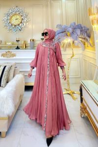 REALPICT COD PREMIUM DRESS SAFIRA FREE FASMINA BY SITI ASOPUROH BAHAN FULL SHIMMER MIX TILE BORDIR IMPORT LD 110 PB 140 UKURAN STANDAR TERBARU TERMURAH BEST SELLER TANGAN PERTAMA KONVEKSI
