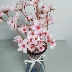 คุณสวย ดอกซากู 🌸 สีชมพู กระบวนกากรูปลับ ก้านยาว 40cm, ดอกพีช Cherry Peach Blossom ช่อดอกซากู, ช่อดอกซากู ที่ดิน ตกแต่งบ้าน