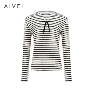 AIVEI | Fresh Lazy Style Casual Thin Long Sleeve Stripe T-shirt