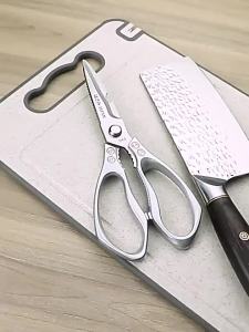 Double Sided Cutting Board 304 Stainless Steel And Wheat Straw Chopping Board With Knife Sharpener Garlic Grinder Juice Groove