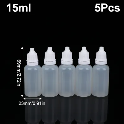 5Pcs 3/5/10/15/20/30/50/100ml Empty Plastic Dropper Bottle Paint Beauty Oil Ink Squeezable Refillable Bottle Cosmetics Storage