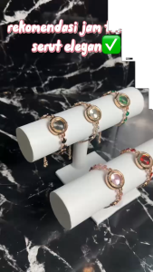 FSJ223 Jam Tangan Serut Elegant Wanita Adjustable Diamond Tali Rantai Anti Karat Mewah