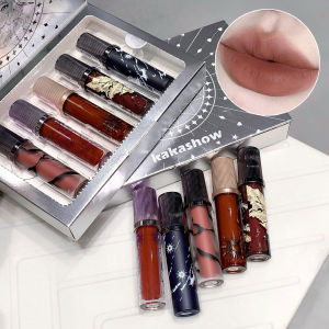 ชุดลิปกลอสบำรุงริมฝีปาก Kakashow 5 ชิ้น เนื้อแมทท์เนียนนุ่ม สีสวยติดง่าย ของขวัญวันวาเลนไทน์