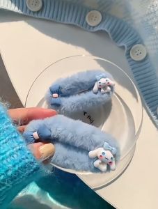 Cartoon Fluffy Hair Clip Cute Sweet Maiden Side Clip Yugui Dog Strawberry Bear Hairpin Plush Hairpin