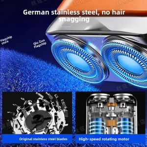 MONLEYTA | Portable Electric Shaver For Men Travel Size No Beard Left Shaving Razor Steel Blade Dry Wet Use Quick Charge Compact Design