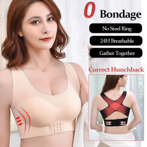 BUY 1 TAKE 1 Push Up Bra Seamless For Women Plus Size Sports Bra Non Wire Correct Hunchback Invisible Thin Shaping Gathering Reducing Accessory Breasts Shockproof  Underwear Skin-friendly Breathable Zero-binding Ice Silk Vest Bras All Seasons