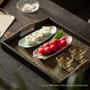 Creative Feather Design Tea Snack Plate