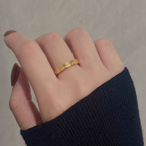 Non-Fading Gold English Love Letter Ring for Women Luxury Sensation Gift for Best Friend Fashionable Jewelry Accessory