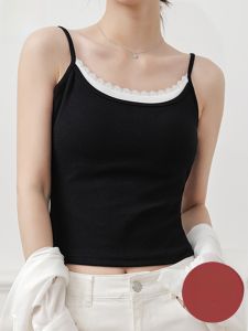 MiiOW | Black Lace One-Piece Backless Tank Top Womens Inner Wear With Chest Pad Bralette Sweet Style Four Seasons Universal MiiOW