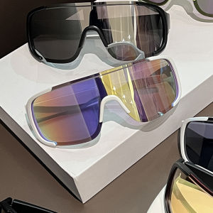 K-style Fashion One-Piece Large Rim Sunglasses Womens Big Face Windproof Riding Glasses Mens Trendy Reflective Motion Eye Protection Ski Goggles