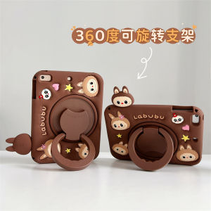 Cho Honor Pad X7 8.7 Inch 2025 Máy Tính Bảng trẻ em dễ thương Labubu An Toàn Silicone 360 ° Chân đế quay rãnh để bút Dây Đeo Trường Hợp Bìa